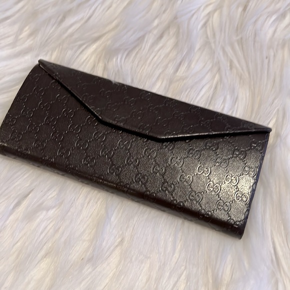 Gucci Monogram Logo Sunglasses Leather Case Trifold Travel Brown main image 6